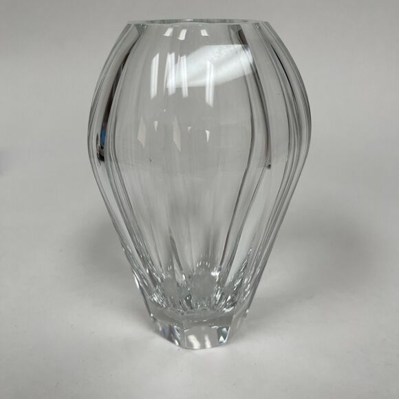 Moser Vase Clear Glass Corsica Panels Almost 6" High - Picture 1 of 10